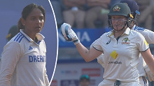 Alyssa Healy and Hermanpreet Kaur had an ugly exchange late on day three of the only Test.