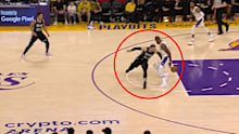 Grizzlies guard Dillon Brooks was ejected in the third quarter after striking LeBron James below the belt with his left hand