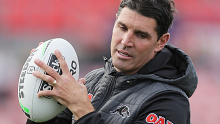 Incoming Bulldogs coach Trent Barrett during a Penrith Panthers training session.
