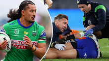 Raiders forward Corey Harawira-Naera collapsed on the field.