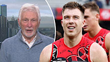 AFL coaching legend Mick Malthouse and Essendon player Zach Merrett.