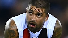 Bradley Hill of St Kilda looks dejected after losing to Essendon by 75 points.