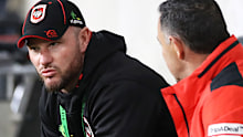 Dragons caretaker coach Dean Young with assistant Shane Flanagan.