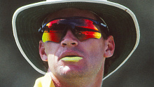 Dean Jones wearing sunglasses for Australian during a 1992 ODI match.