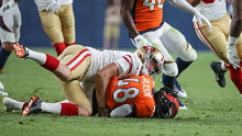 Mitch Wishnowsky laid a crunching tackle
