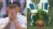 Ben Stokes was in disbelief over the third umpire's decision. 