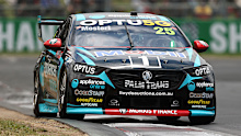 Chaz Mostert suffered a tyre failure while leading the Bathurst 1000.