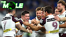 Ben Talty and Brisbane Broncos teammates.