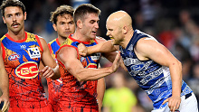 Ablett was involved in a heated altercation with Gold Coast Suns midfielder Anthony Miles in the third quarter