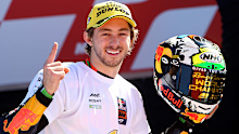 Moto2 rider Remy Gardner of Australia celebrates after winning the championship