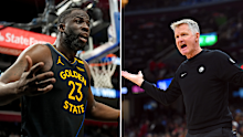 Steve Kerr and Draymond Green fought on the bench during their game against the Orlando Magic. 