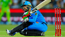 Adelaide Strikers star Rashid Khan hits out during his late blitz against Sydney Thunder
