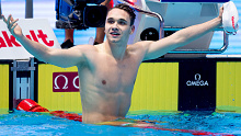 Kristof Malik after shattering Michael Phelps' 200m butterfly world record.