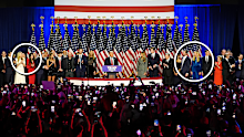 Donald Trump speaks at the Palm Beach County Convention Centre as he claimed victory in the US election.