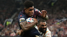 St Helens centre Kevin Naiqama crossed for two tries in the English Super League grand final.