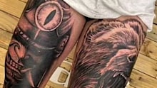 The offending tattoos have been covered over.