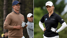 Adam Scott and Stephanie Kyriacou split image.