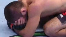 Khabib Nurmagomedov becomes emotional after beating Justin Gaethje at UFC 254.