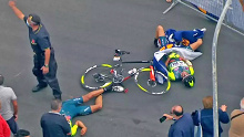 Giro d'Italia crash investigated after being blamed on helicopter