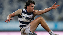  Oscar Brownless of the Cats in action during the VFL