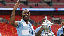 Raheem Sterling with the FA Cup.