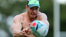 David Pocock at a Wallabies training session in Japan.