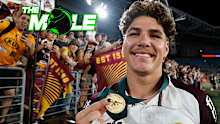 Reece Walsh with the Clive Churchill medal. 