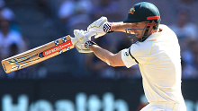 Shaun Marsh bats for Australia during a 2017 Test at the MCG.