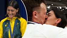 Saya Sakakibara reacts to her heart-warming moment with boyfriend Romain Mahieu. 