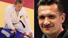 Martyna Trajdos competing at the Tokyo Olympics, and coach Claudiu Pusa.