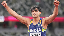 Neeraj Chopra of Team India competes in the Men's Javelin Throw Final 