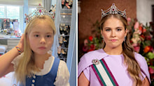 Princess Catharina-Amalia of the Netherlands has debuted a tiara she first wore as a child.