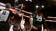 Crowder's inbounds pass to Ayton passed the side of the backboard by just centimetres before finding the big man