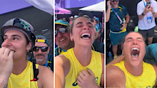 Natalya Diehm finds out she's won bronze during live Instagram story.