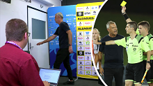 Marko Rudan stormed out of a press conference after a game where he was handed a yellow card. 
