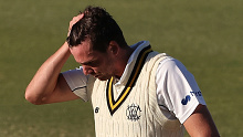 Western Australia's Jhye Richardson suffered a spam in his back during the warm-up for day two of his state's Sheffield Shield match against Tasmania.