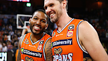 Cairns Taipans celebrate their win