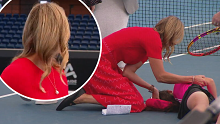 Alicia Molik rushed to the aid of a young player during her press conference. 