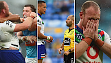 Matt Lodge and Kane Evans are among the several Warriors players embroiled in controversy following the spiteful Titans clash.