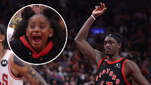 DeMar DeRozan's nine-year-old daughter Diar's shrieks came as Pascal Siakam missed two of three free throws to tie the game