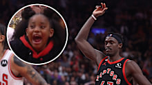 DeMar DeRozan's nine-year-old daughter Diar's shrieks came as Pascal Siakam missed two of three free throws to tie the game