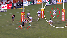 Samuela Fainu was sin binned for this brain fade moment. 