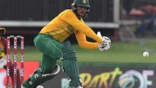 Quinton de Kock scored a century in South Africa's record-breaking win over West Indies.