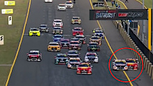 As the race began, Whincup made a beeline towards Davison, pushing up close to the fence