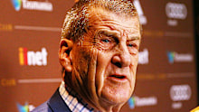 Hawthorn president Jeff Kennett speaks to the media