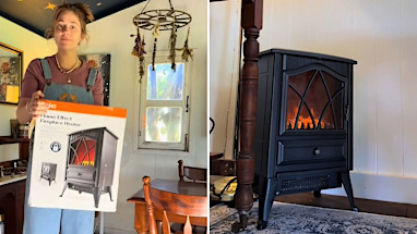 Kmart electric fireplace heater: $79