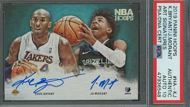 2019-20 Hoops Art Signatures Kobe Bryant Ja Morant Dual PSA/DNA Auto 10 POP 1