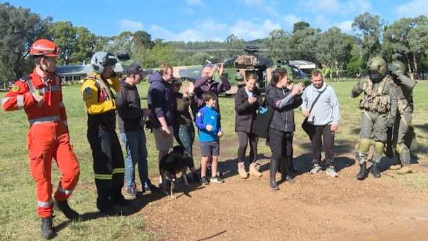 Nine stranded campers and a pet dog have been rescued from the Wollondilly Forest. NSW Floods