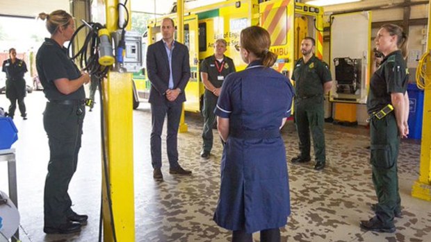 Prince William visits Kings Lynn Ambulance at Queen Elizabeth Hospital in first public appearance following covid-19 pandemic