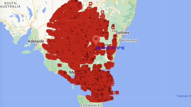 Lightning detected by the Weatherzone Total Lightning Network (WZTLN) on Monday within 700km of Wagga Wagga.